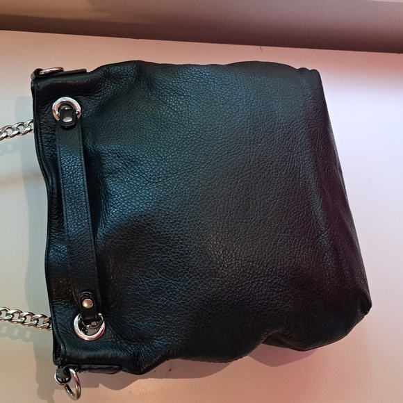 🎆SALE Michael Kors Black Pebble Leather SILVER Hardware Shoulder bag - Picture 6 of 16